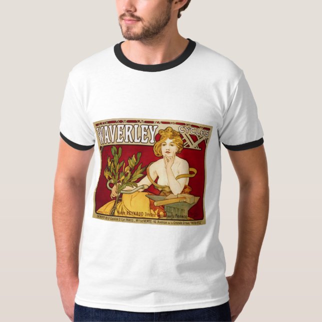 Camiseta Waverley dá um ciclo - arte Nouveau - Alphonse (Frente)
