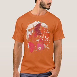 Camiseta Waves Cherry Blossom Taisho Sanke Sakura Fish Koi