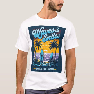 Camiseta Waves & Smiles in California – Chill Beach Vibes T