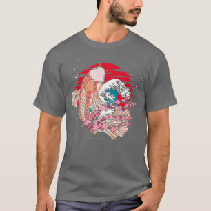 Camiseta Waves Taisho Sanke Fish Pond Sakura Nishikigoi Koi