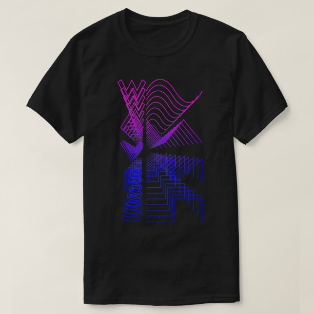 Camiseta Waves Waveform Audio Digital Design Modular Gift 1 (Frente do Design)
