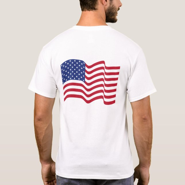 Camiseta Waving American Flag Jaqueta (Verso)