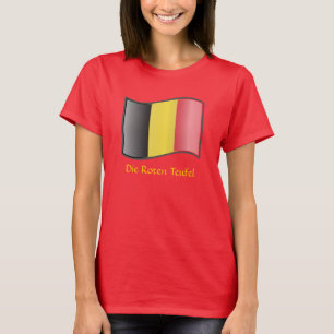 Camiseta Waving Belgium Flag Die Roten Teufel T Shirt