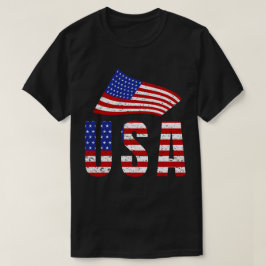 Camiseta Waving USA Flag Typografia