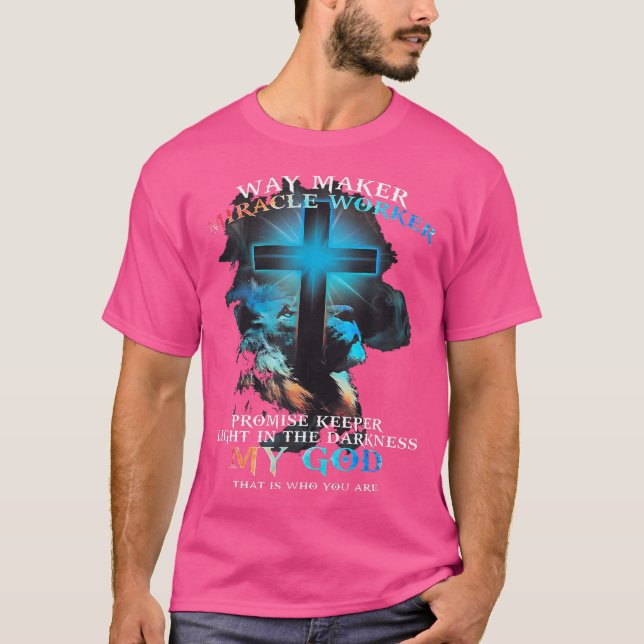 Camiseta Way Maker Miracle Worker Lion (Frente)