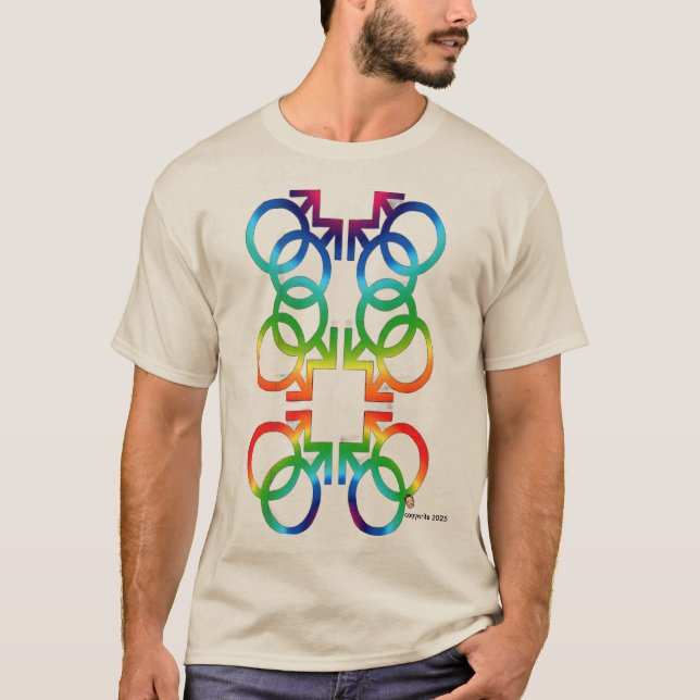 Camiseta WAyCOOL PREENCHIMENTO GRADIENTE ARCO-ÍRIS (Frente)