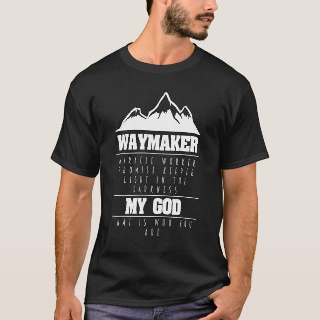 Camiseta Waymaker Miracle Worker Promete Guardar Deus Jesus (Frente)