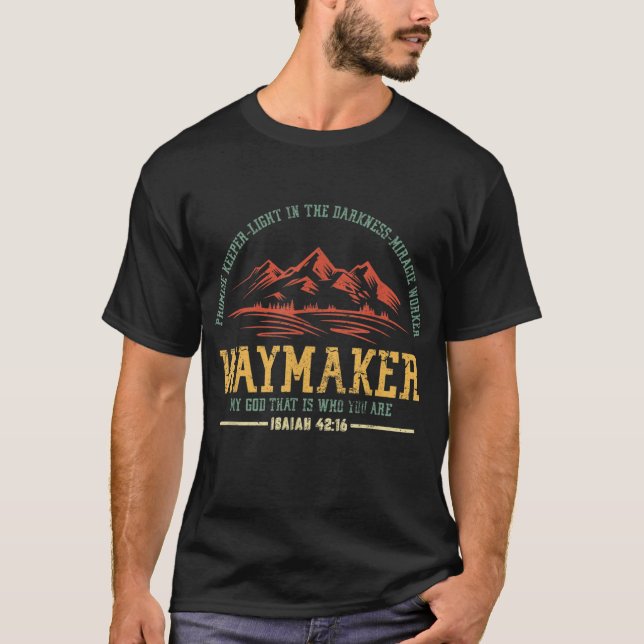 Camiseta Waymaker Miracle Worker Promise Keeper Christian (Frente)