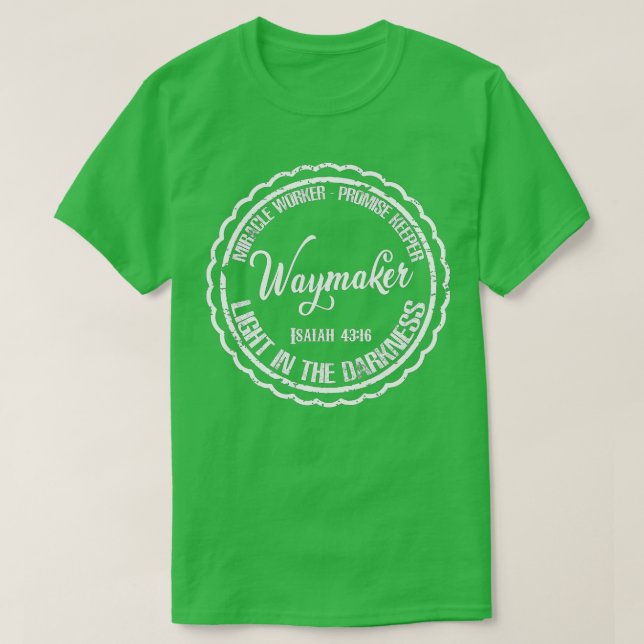Camiseta Waymaker Miracle Worker Promise Keeper Christian I (Frente do Design)