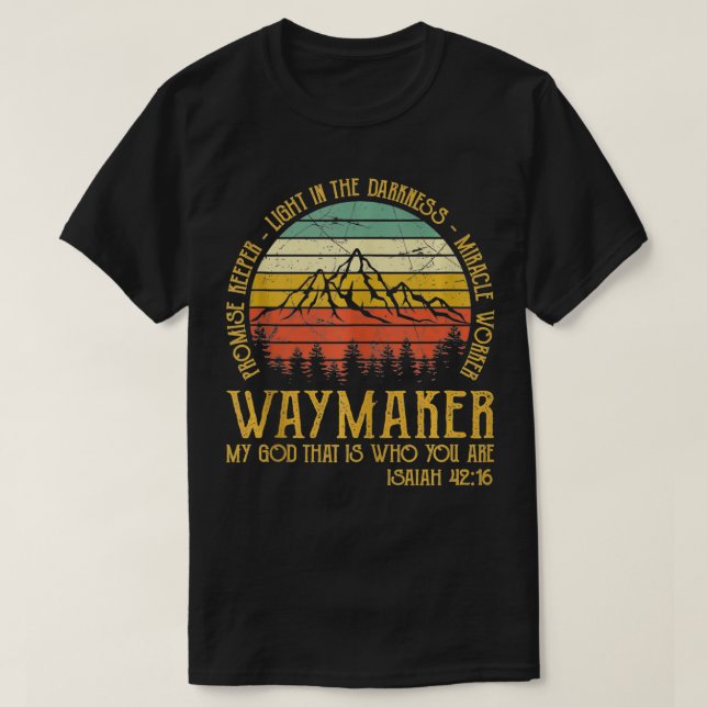 Camiseta Waymaker Miracle Worker Promise Keeper Tshirt Chri (Frente do Design)