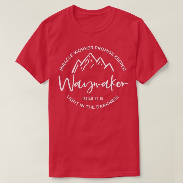 Camiseta Waymaker Promise Keeper Milagre Trabalhador Cristã (Frente do Design)