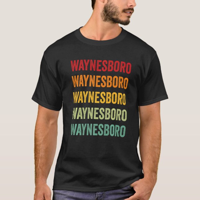 Camiseta Waynesboro County Virginia Rainbow Text (Frente)