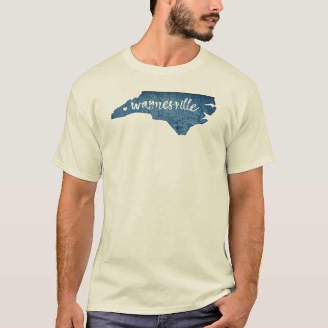 Camiseta Waynesville North Carolina Wood Grain (Frente)