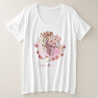 Camiseta "We Are All Wonderful" Inspirational Floral Girl T