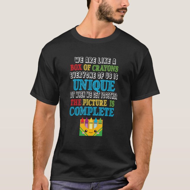 Camiseta We Are Like A Box Of Crayons u2013 Back To School  (Frente)