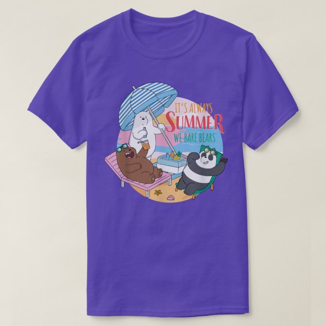 Camiseta We Bare Bears Grizz Panda Ice Bear Always Summer  (Frente do Design)