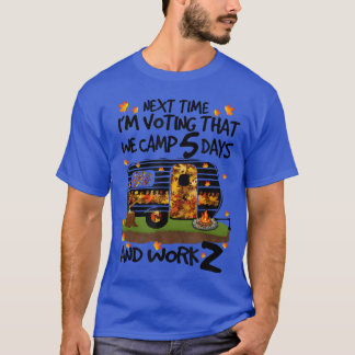 Camiseta We Camp 5 Days And Work 2 Camping Van Life retro