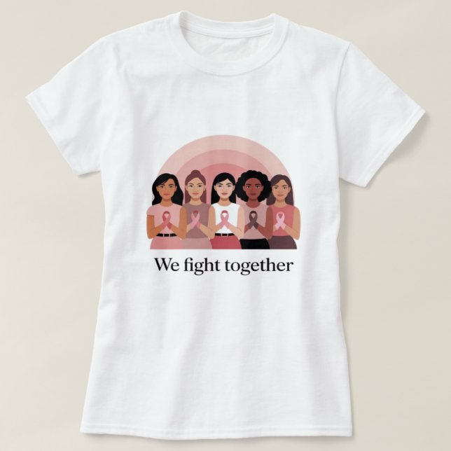 Camiseta We Fight Together Breast Cancer Awareness Design (Frente do Design)