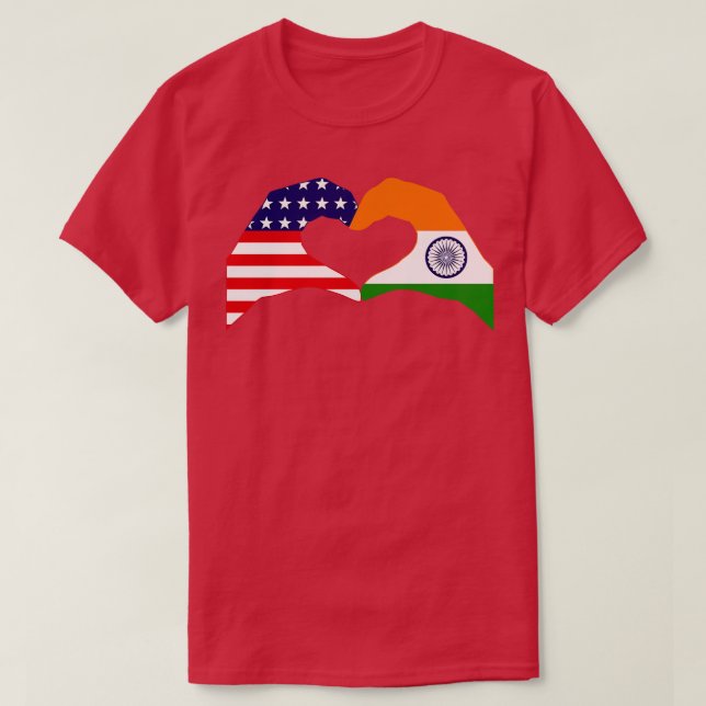Camiseta We Heart USA India Patriot Flag Series (Frente do Design)