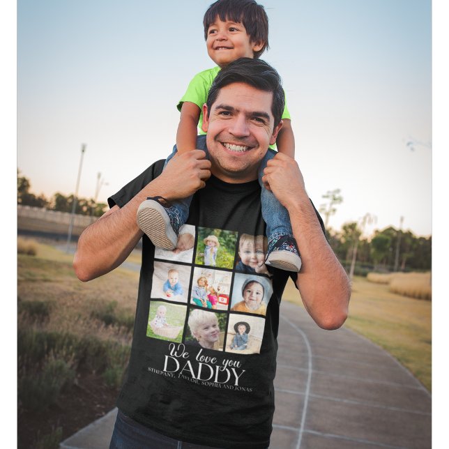Camiseta We Love You Daddy Beautiful Collage 9 Photos  (Criador carregado)