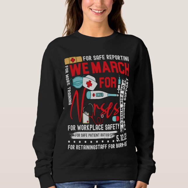 Camiseta We March For Nurses Million Nurse March Women Powe (Frente)