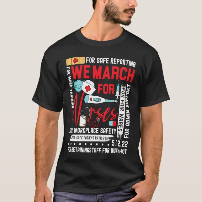 Camiseta We March For Nurses Million Nurse March Women Powe (Frente)