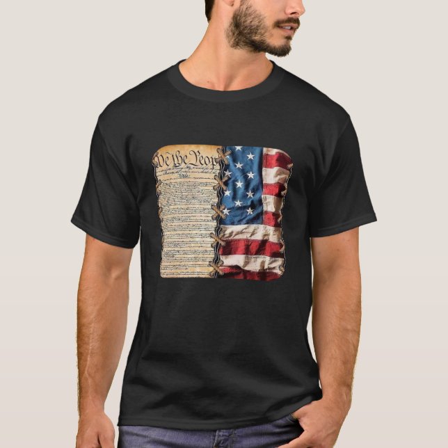 Camiseta We The People with American Flag t shirt (Frente)