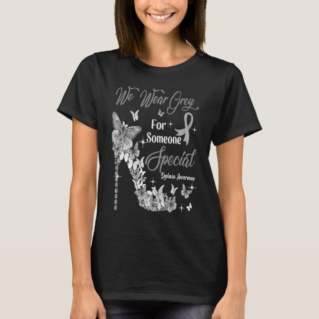 Camiseta We Wear Grey Butterflies Dyslexia Awareness (Frente)