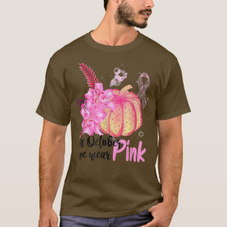 Camiseta We Wear Pink Pumpkin Breast Cancer Pumpkins Lover 