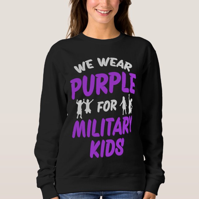 Camiseta We Wear Purple For Military Kids (Frente)