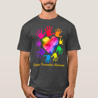Camiseta We Wear Rainbow Heart For Suicide Prevention Aware