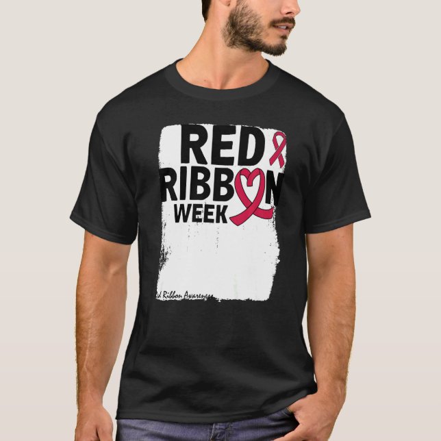 Camiseta We Wear Red For Red Ribbon Week Awareness (Frente)