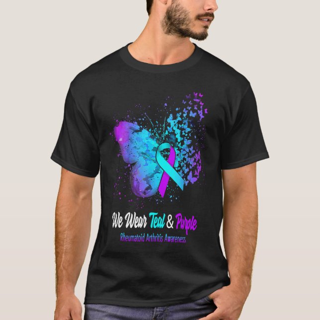 Camiseta We Wear Teal And Purple Rheumatoid Arthritis Aware (Frente)
