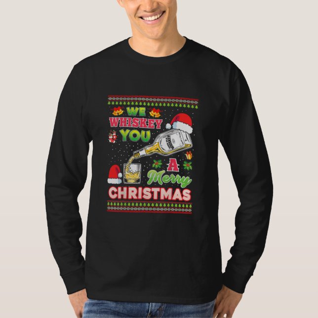 Camiseta We Whiskey You A Merry Christmas Wish Pajama (Frente)