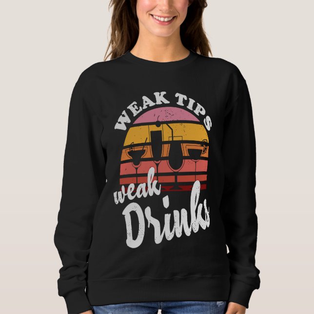 Camiseta Weak Tips Weak Drinks  Bartender Bar Cocktail Bart (Frente)