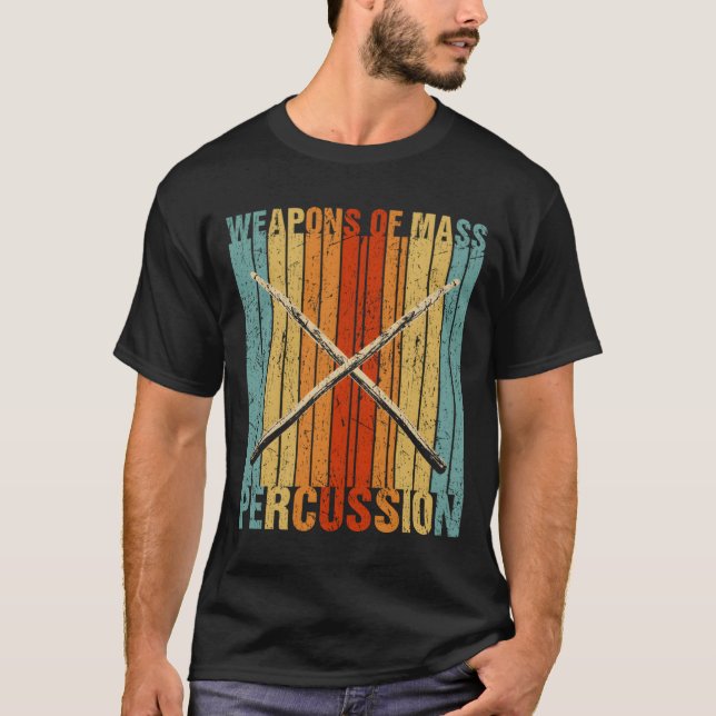 Camiseta Weapons Of Mass Percussion Fun Drumming Musician D (Frente)