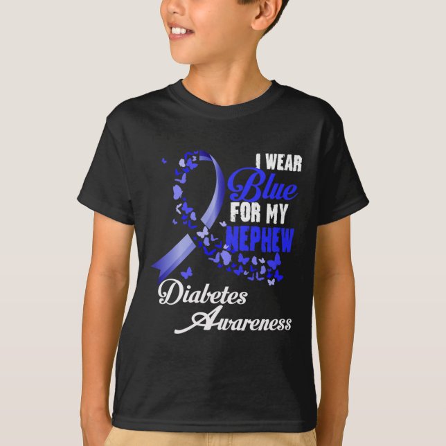 Camiseta Wear Blue For My Nephew T1d Diabetes Awareness Blu (Frente)