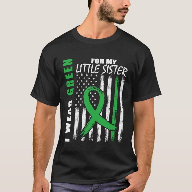 Camiseta Wear Green Little Sister Kidney Disease Awareness  (Frente)
