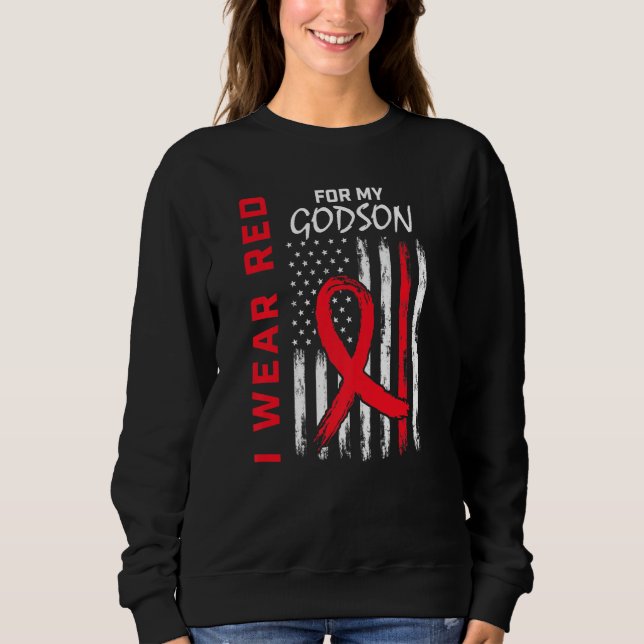 Camiseta Wear Red Godson Heart Disease Awareness Flag Match (Frente)