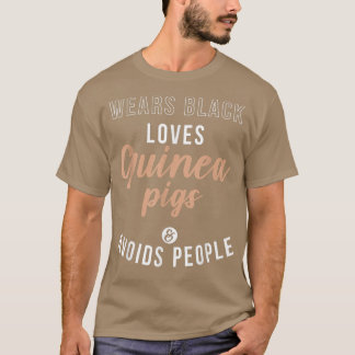 Camiseta Wears Black loves Cute Guinea Pigs and avoids Peop