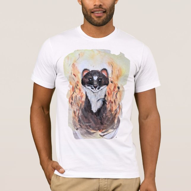 Camiseta Weasel Magic Humor Totem Harmony Watercolor Mysti (Frente)