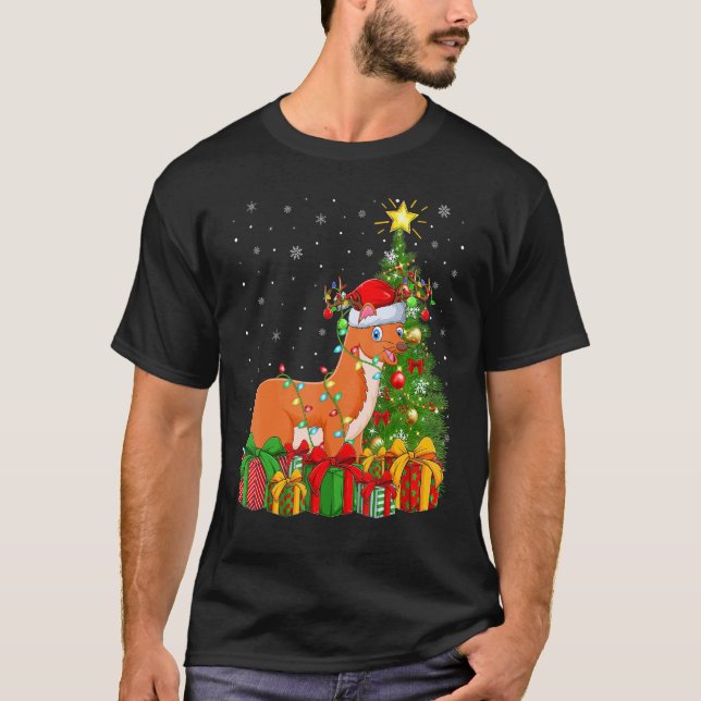 Camiseta Weasel   Xmas Holiday Santa Weasel Christmas Tree (Frente)
