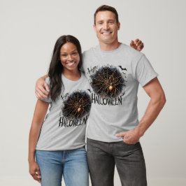 Camiseta Web de Aranha Feliz Halloween