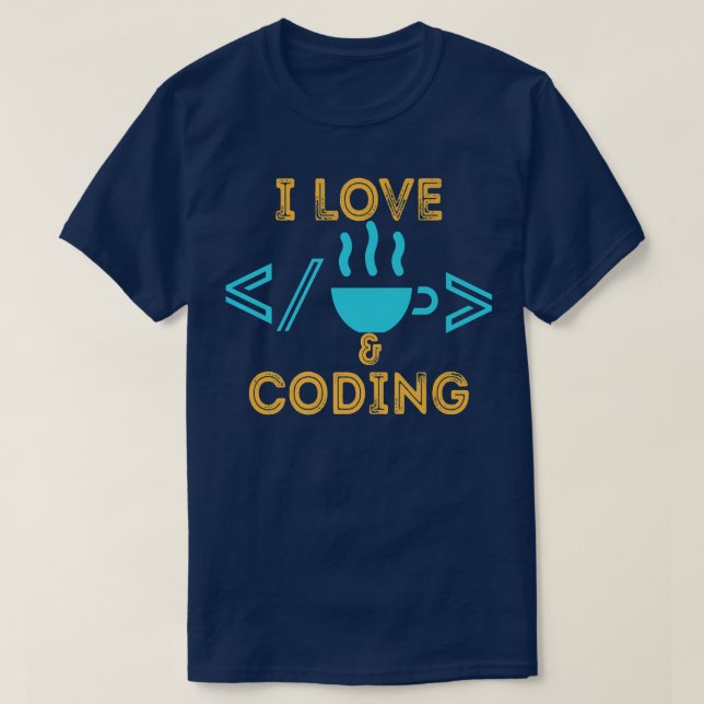 Camiseta Web Developer de Codificação HTML e Café (Frente do Design)