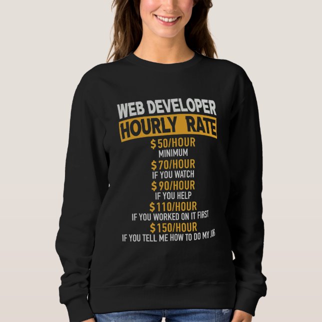 Camiseta Web Developer Hourly Rate Engineer Engineering Rep (Frente)