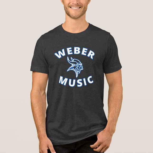 Camiseta Weber Music (letras brancas com contorno azul) (Frente)