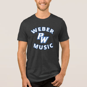 Camiseta Weber Music (texto azul) com novo logotipo PW