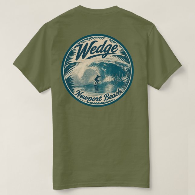 Camiseta Wedge (Homem) Newport Beach, CA (Verso do Design)