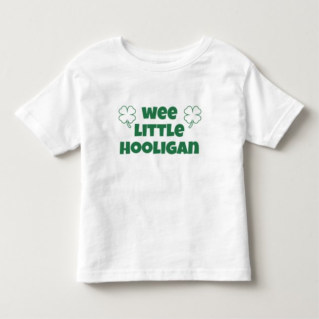 Camiseta Wee Little Hooligan Toddler Dia de São Patrício Ve (Frente)