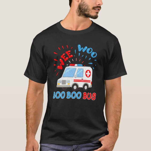 Camiseta Wee Woo Boo Bus Ambulance Ems Emt Paramédico (Frente)